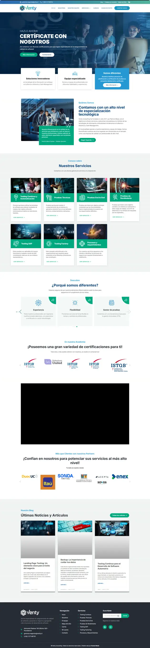 Sitio web Verity